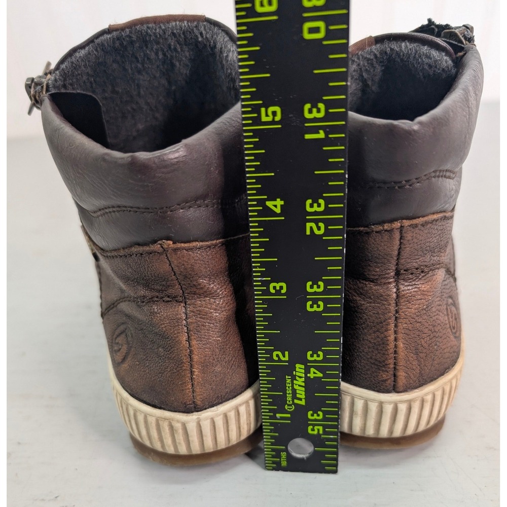 Remonte Brown Leather High Top Sneakers Sz 38 Side Zip Fleece Lined 8909200845 - Picture 13 of 13